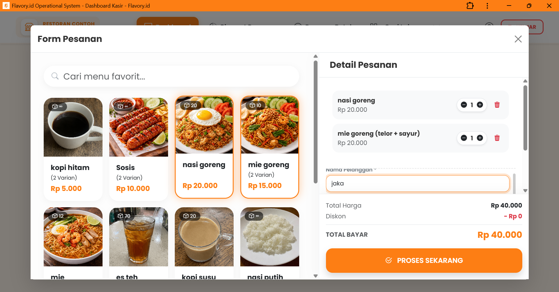 Aplikasi Kasir Kuliner POS Flavory.id